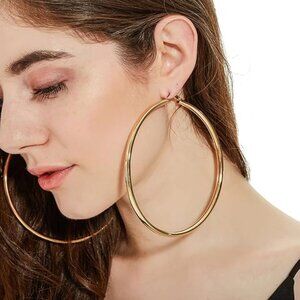 Gold large hoop earrings